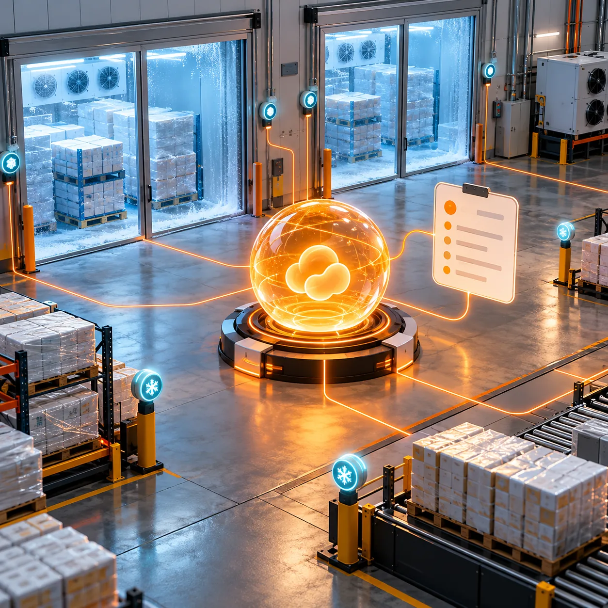 AI customer support agent for cold storage operators in a temperature-controlled warehouse