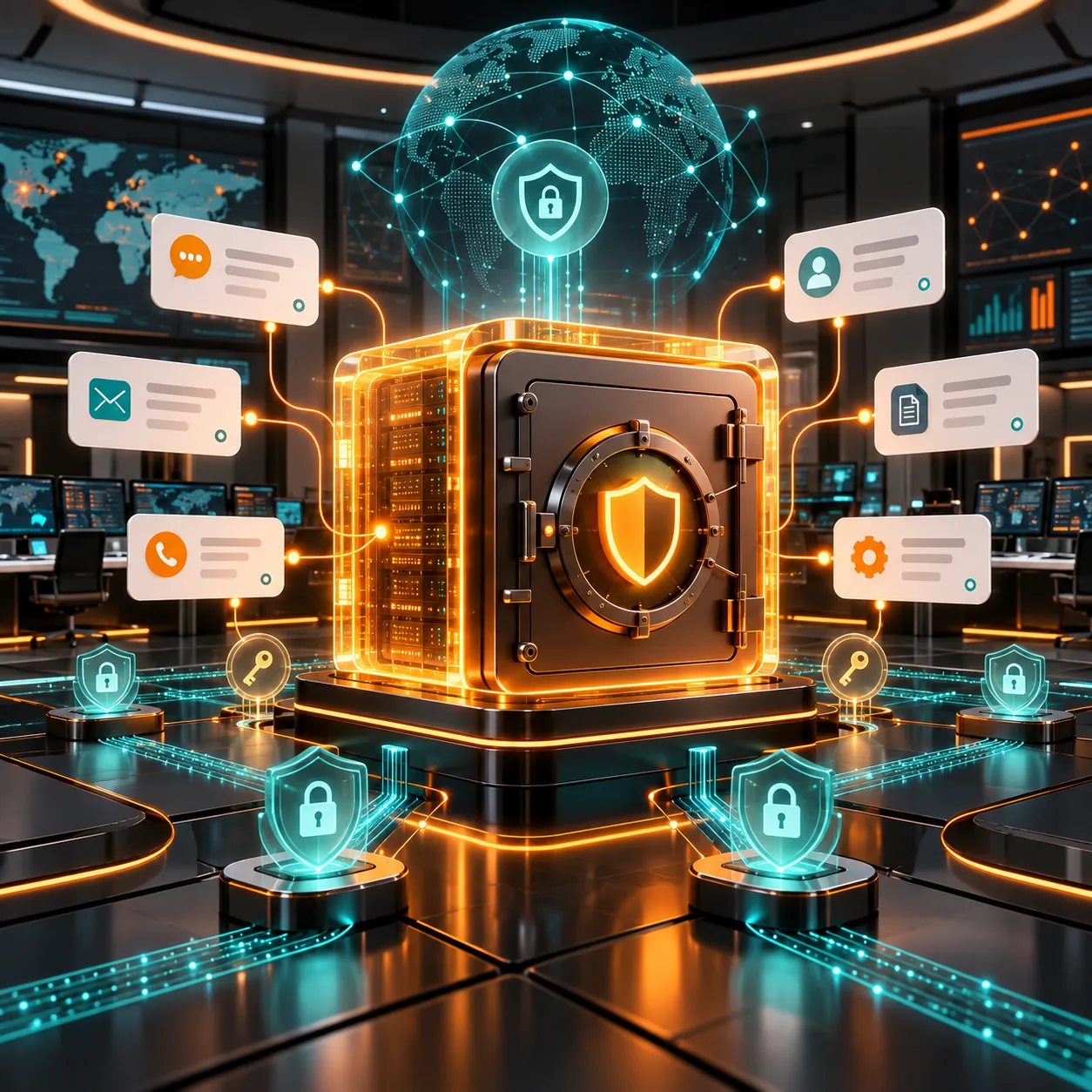 AI customer support agent for cybersecurity companies in a secure operations center